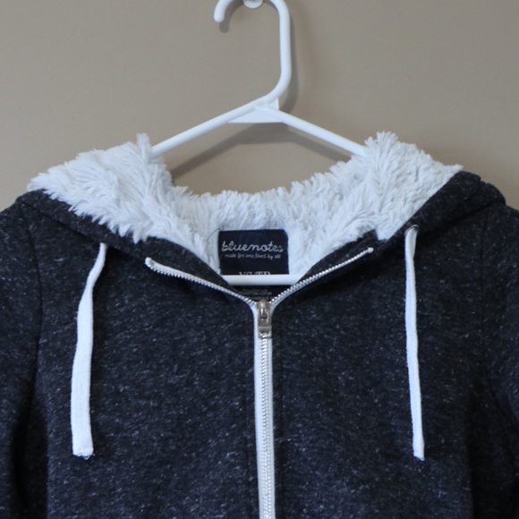 Fluffy zip up sweater grey - Picture 2 of 4